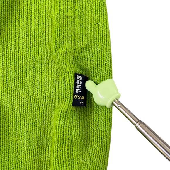 Vintage Boff Knit Sweater Mens XXL Green Streetwear Retro Hip Hop Stripe - Picture 4 of 10